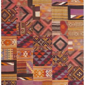 1930s Colorful Geometric Antique Gallery Scale Turkish Kilim Flatweave Rug