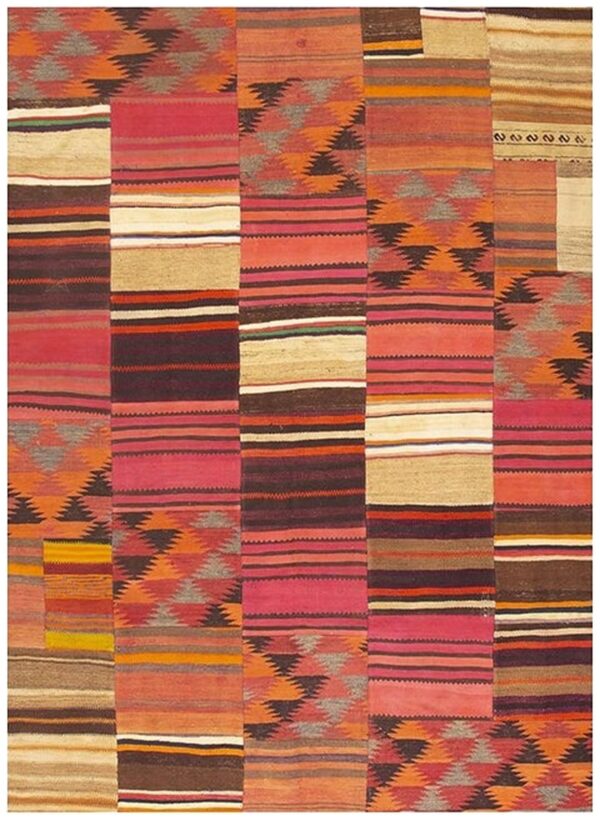 1930s multicolored field geometric antique turkish village kilim flatweave rug 1 1930s multicolored field geometric antique turkish village kilim flatweave rug
