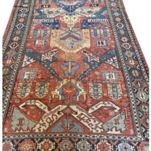 1930s Red Ground Rustic Geometric Tribal Antique Soumak Rug