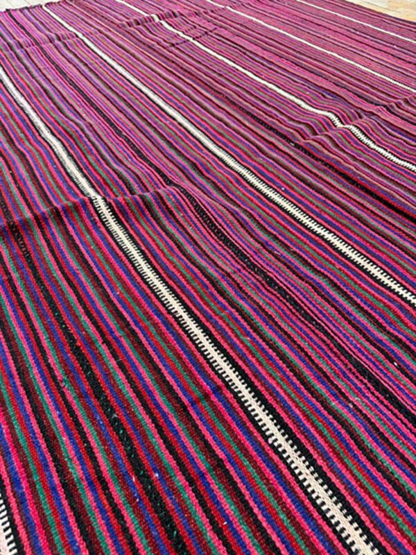 1950s colorful field geometric modern turkish kilim flatweave wool small rug 4 1950s colorful field geometric modern turkish kilim flatweave wool small rug - detail view 3