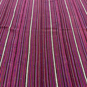 1950s Colorful Field Geometric Modern Turkish Kilim Flatweave Wool Small Rug - detail view 5