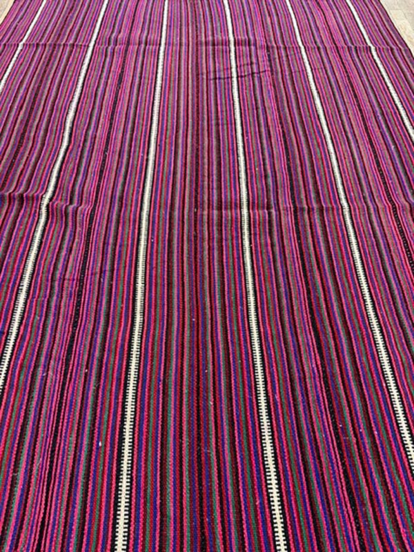 1950s colorful field geometric modern turkish kilim flatweave wool small rug 6 1950s colorful field geometric modern turkish kilim flatweave wool small rug - detail view 5