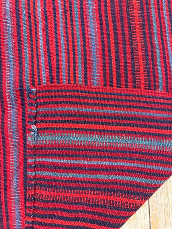 1950s geometric multicolor modern turkish kilim tribal flatweave wool rug 6 1950s geometric multicolor modern turkish kilim tribal flatweave wool rug - detail view 5