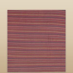 1950s Modern Multicolor Stripe Geometric Turkish Decorative Flatweave Kilim Rug