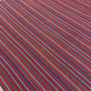 1950s Modern Multicolor Stripe Geometric Turkish Decorative Flatweave Kilim Rug - detail view 5