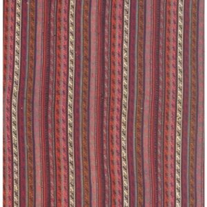 1950s Multicolor Ground Mid-Century Modern Turkish Kilim Handwoven Runner Rug