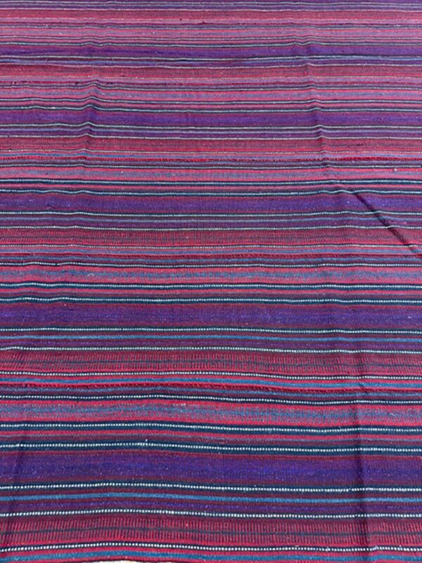 1950s multicolor stripe modern decorative flatwoven turkish kilim small rug 2 1950s multicolor stripe modern decorative flatwoven turkish kilim small rug - detail view 1