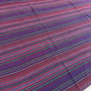 1950s Multicolor Stripe Modern Decorative Flatwoven Turkish Kilim Small Rug - detail view 5