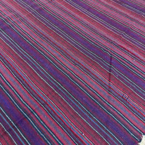 1950s Multicolor Stripe Modern Decorative Flatwoven Turkish Kilim Small Rug - detail view 6