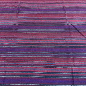 1950s Multicolor Stripe Modern Decorative Flatwoven Turkish Kilim Small Rug - detail view 7