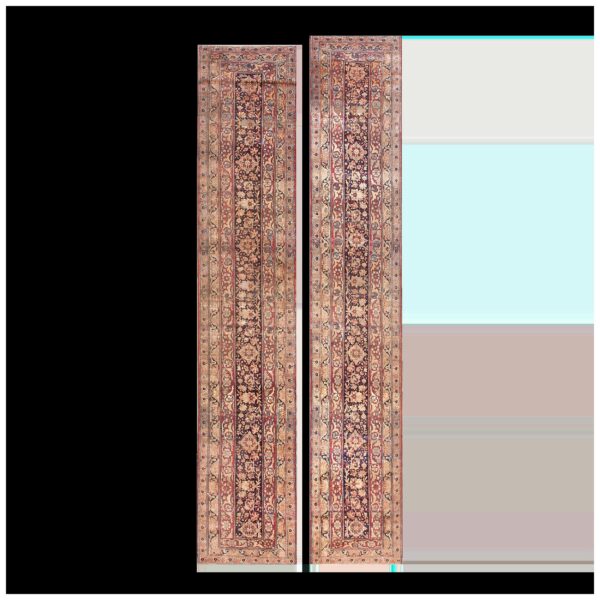 19th century pair of s. E. Persian kirman laver runner carpets ( 2'6" x 15'4" ) 1 19th century pair of s. E. Persian kirman laver runner carpets ( 2'6" x 15'4" )