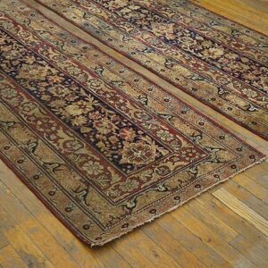 19th Century Pair of S.E. Persian Kirman Laver Runner Carpets ( 2'6" x 15'4" ) - detail view 2