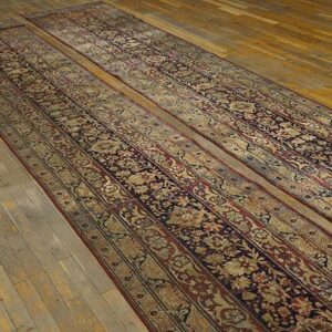 19th Century Pair of S.E. Persian Kirman Laver Runner Carpets ( 2'6" x 15'4" ) - detail view 3