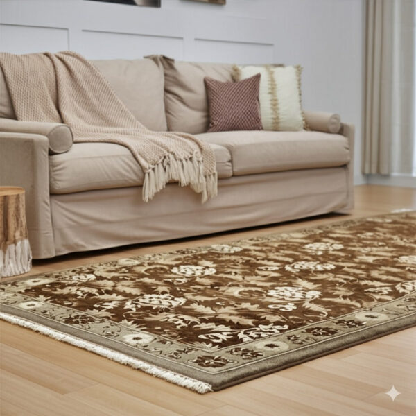 Handmade wool beige transitional all over ningxia gallery rug 6 x 16 3 Handmade wool beige transitional all over ningxia gallery rug 6 x 16, detail view 2