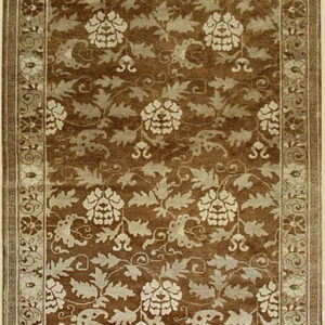 Handmade Wool Beige Transitional All Over Ningxia Gallery Rug 6 x 16, detail view 1