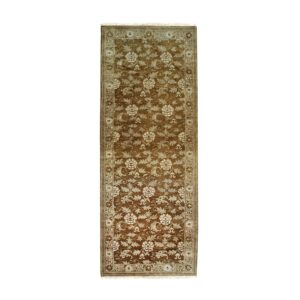 Handmade Wool Beige Transitional All Over Ningxia Gallery Rug 6 x 16, full view