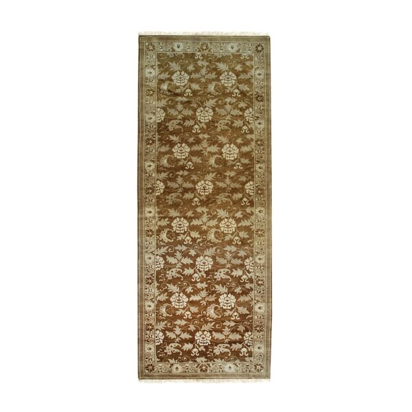 Handmade wool beige transitional all over ningxia gallery rug 6 x 16 1 Handmade wool beige transitional all over ningxia gallery rug 6 x 16, full view
