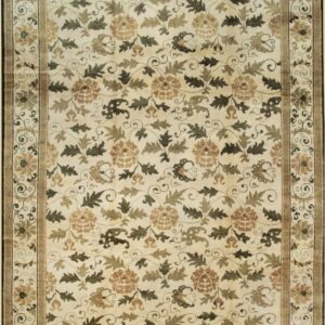 Handmade Wool Ivory Transitional All Over Ningxia Rug 9 x 12, full view