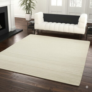 Golden Solace Gold Hand Tufted Wool Rug 5 x 8, detail view 1