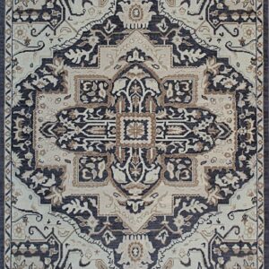 Majestic Timeless Charcoal Hand Knotted Wool Rug 9 x 12, full view