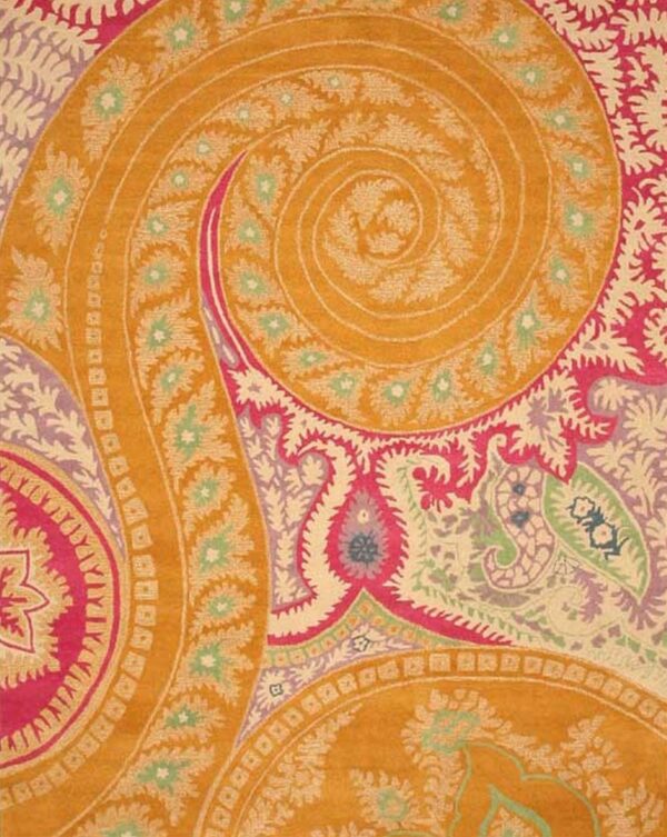 Timeless elena orange hand tufted wool rug 9 x 12, full view