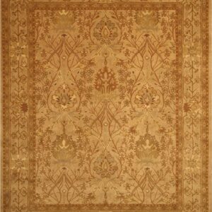 Hand Tufted Wool Beige Traditional Oriental Morris Rug 6 x 6 Square, full view
