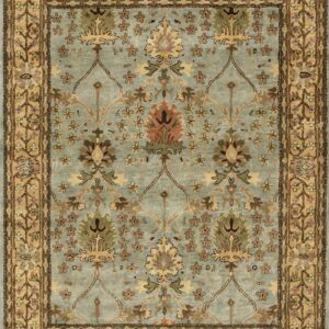 Hand Tufted Wool Blue Traditional Oriental Morris Runner 2.6 x 10, full view