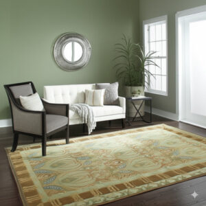 Sophie Enchanting Green Hand Tufted Wool Rug 9 x 12, detail view 3