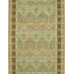 Sophie Enchanting Green Hand Tufted Wool Rug 9 x 12, full view