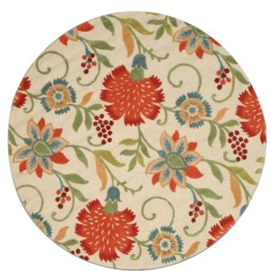 Bianca Luna Ivory Hand Tufted Wool Rug 6 Round, detail view 3