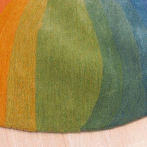 Desertland Lollipop Multicolor Hand-Tufted Wool Rug Abstract 9'9 Round Carpet