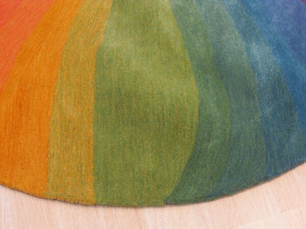 Desertland lollipop multicolor hand-tufted wool rug abstract 9'9 round carpet