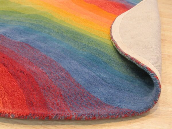 Desertland lollipop multicolor hand-tufted wool rug abstract 9'9 round carpet