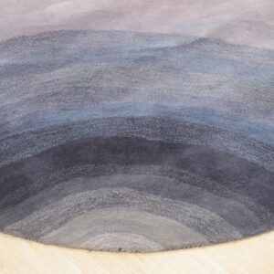 Xena Blue and Gray Hand Tufted Wool Rug 10 Round, detail view 3