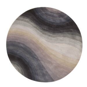 Xena Blue and Gray Hand Tufted Wool Rug 10 Round, detail view 2
