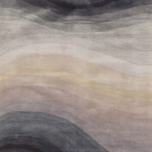 Xena Blue and Gray Hand Tufted Wool Rug 10 Round, full view