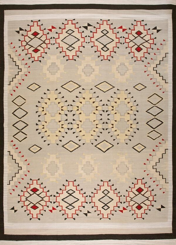 Contemporary american hooked rug, design 10006d