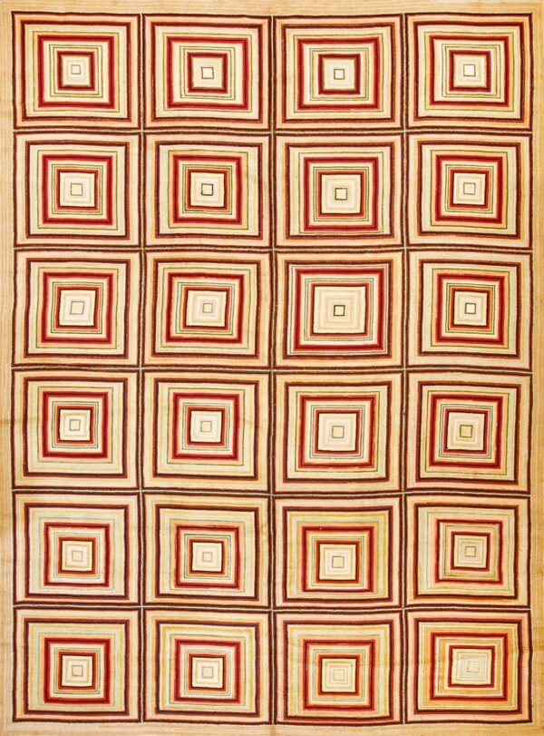 Contemporary american hooked rug, design 1001a 1 Contemporary american hooked rug, design 1001a