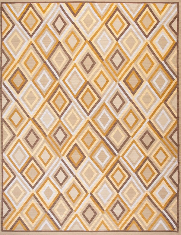 Contemporary southwestern style flat weave rug, design 10028d 1 Contemporary american hooked rug, design 10028d