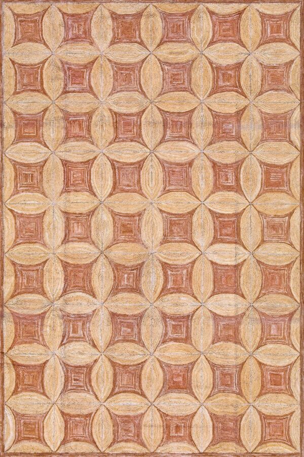 Contemporary american hooked rug, design 1002b
