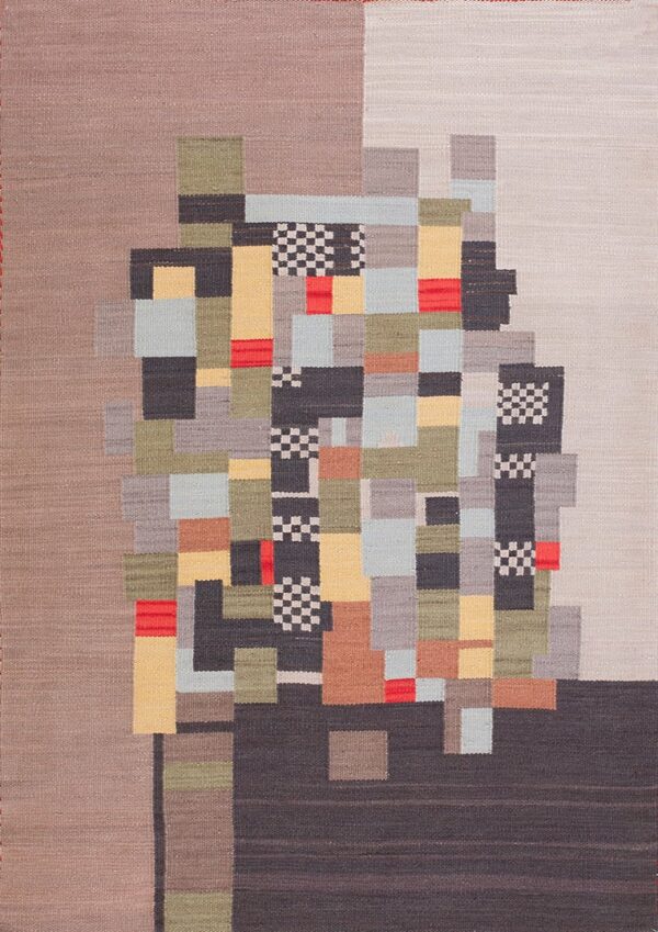 Contemporary american hooked rug, design 10032b