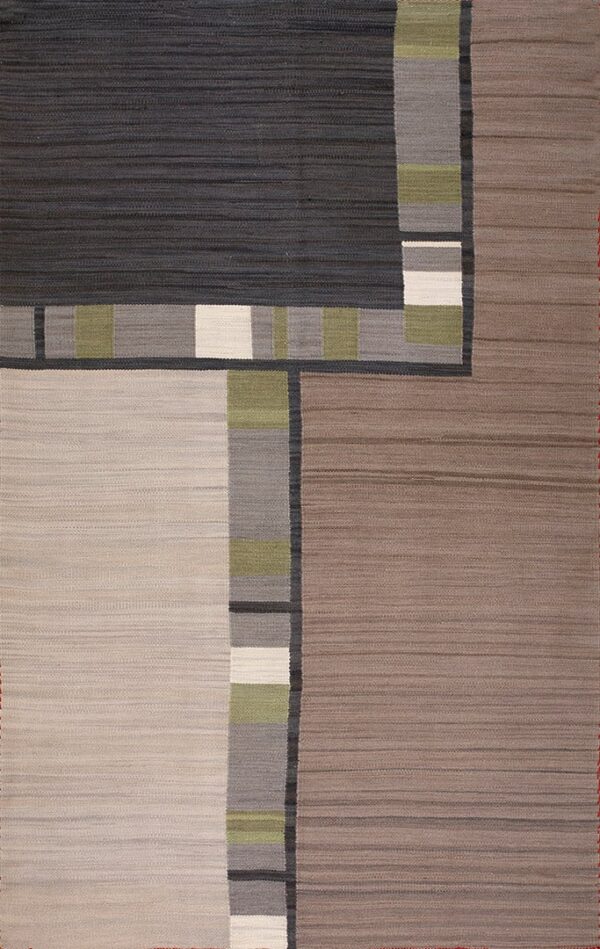 Contemporary southwestern style flat weave rug, design 10032c 1 Contemporary american hooked rug, design 10032c
