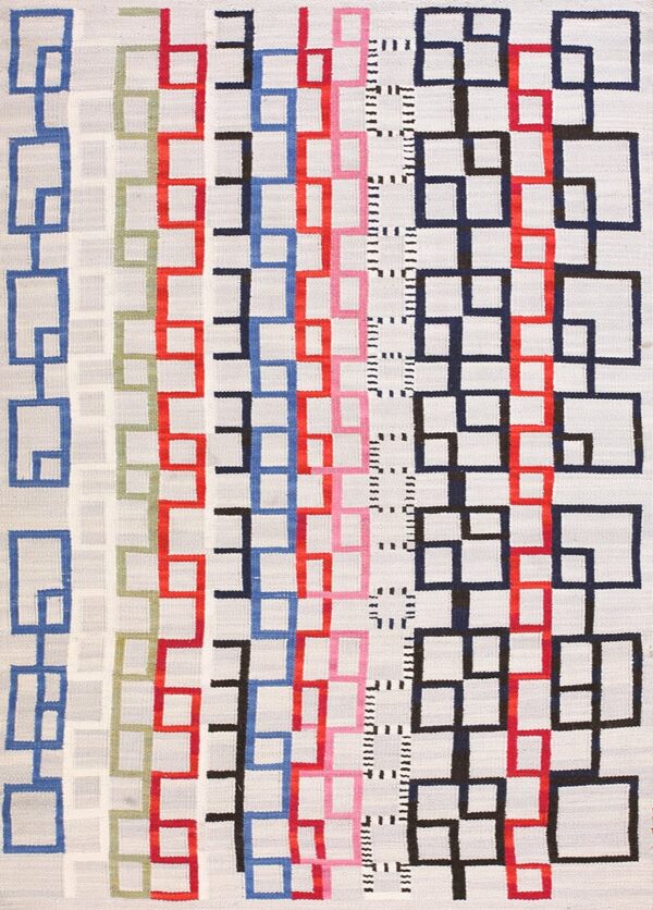 Contemporary southwestern style flat weave rug, design 10034a 1 Contemporary american hooked rug, design 10034a