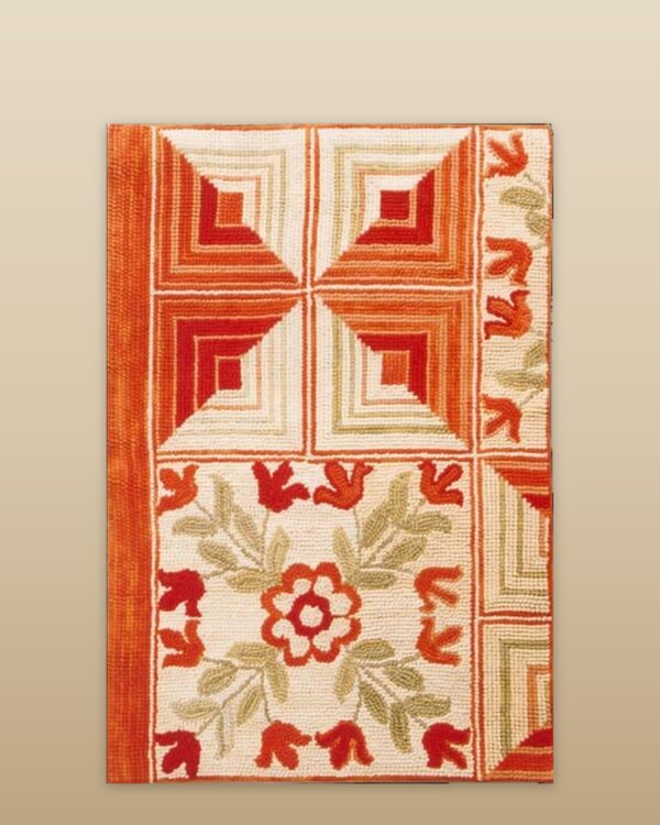 Contemporary american hooked rug, design 1008 2 Contemporary american hooked rug, design 1008