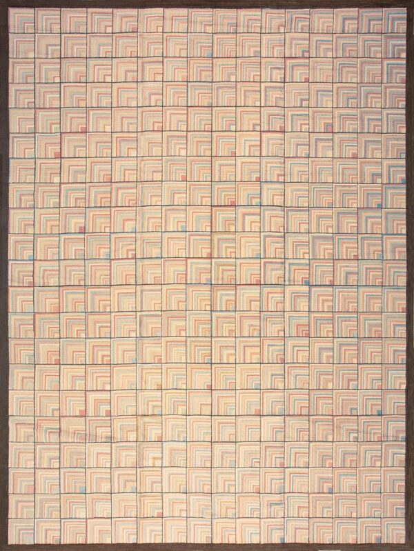 Contemporary american hooked rug, design 1010 1 Contemporary american hooked rug, design 1010