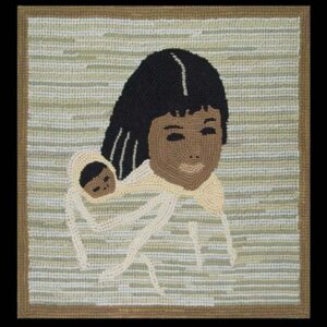 Contemporary American hooked rug, design 1017