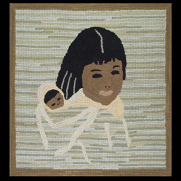 Contemporary american hooked rug, design 1017 1 Contemporary american hooked rug, design 1017