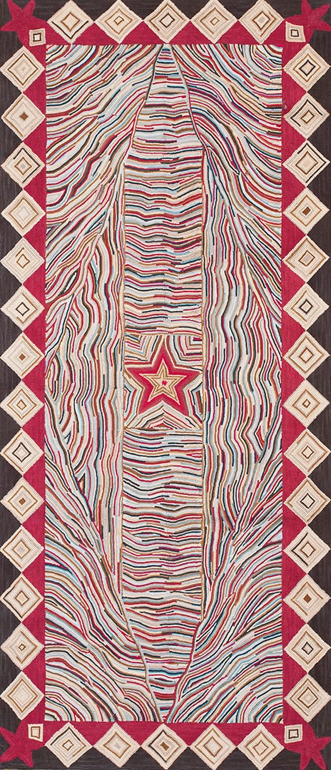 Contemporary american hooked rug, design 1024 1 Contemporary american hooked rug, design 1024