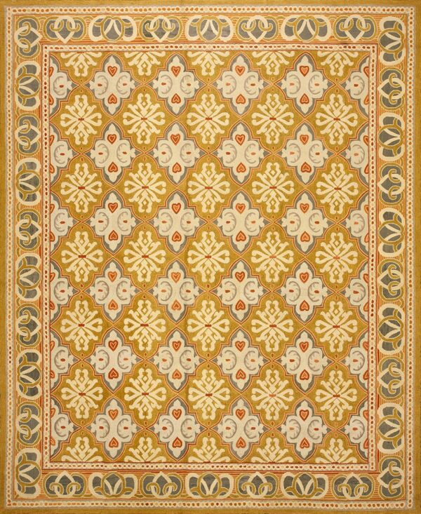 Contemporary american hooked rug, design 1033b 1 Contemporary american hooked rug, design 1033b