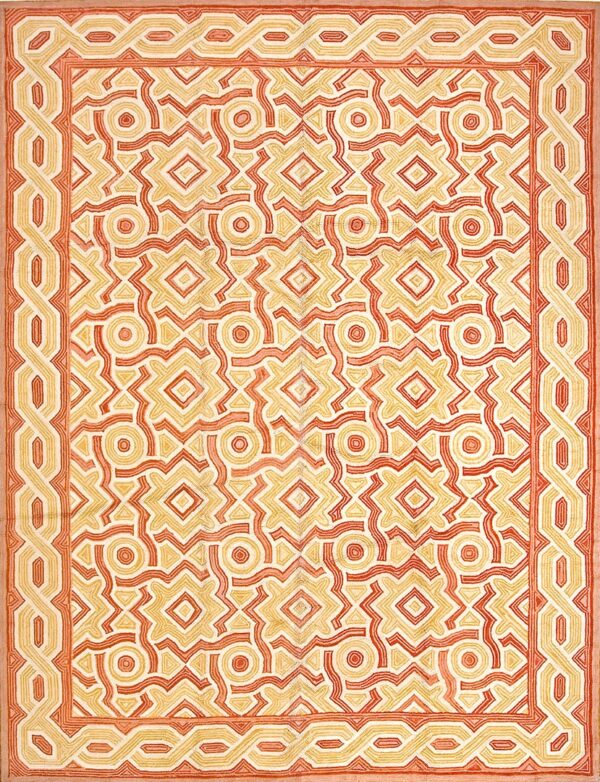 Contemporary american hooked rug, design 1044 1 Contemporary american hooked rug, design 1044